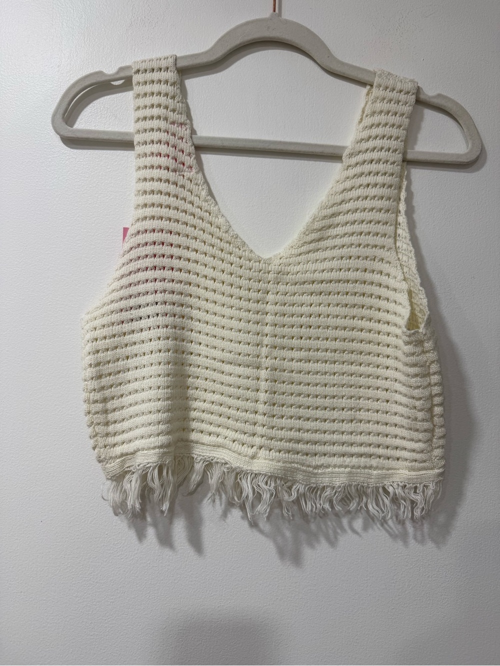 Noelle Cream Crochet Fringe Tank